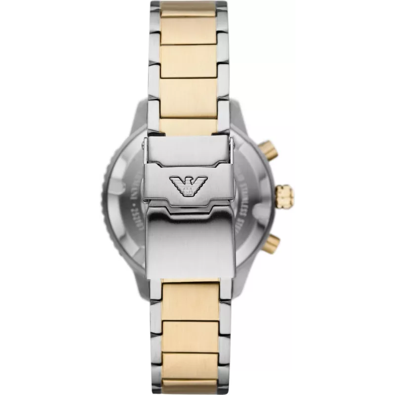 Zegarek męski Armani AR11361 42mm Stal nierdzewna Mesh Czarna tarcza Chronograf