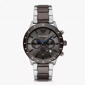 Zegarek męski Armani Luigi Chronograph z czarną tarczą i skórzanym paskiem AR11391 (43mm)