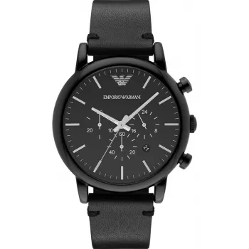 Zegarek męski Armani Renato Chronograf AR1918 46mm Czarna Tarcza Skórzany Pasek