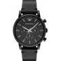 Zegarek męski Armani Renato Chronograf AR1918 46mm Czarna Tarcza Skórzany Pasek