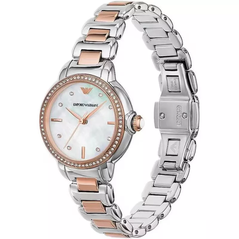 Zegarek ARMANI AR11569 Gianni T-Bar Kwarcowy 32mm Srebrny Stal Nierdzewna
