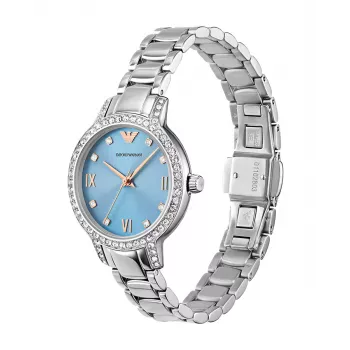 ARMANI Damski zegarek kwarcowy ze stali nierdzewnej AR11585 32mm Srebrna tarcza