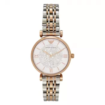 Zegarek damski ARMANI AR1926 Gianni T-Bar Kwarcowy Analogowy 32mm Różowo-złoty Stal nierdzewna Mesh