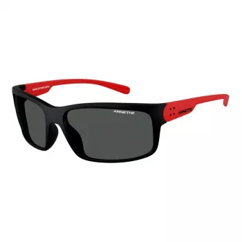Okulary przeciwsłoneczne ARNETTE AN4242-275887 dla mężczyzn, matowa czarna oprawka, szare szkła 62mm