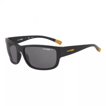 ARNETTE AN4256018162 Męskie prostokątne okulary przeciwsłoneczne z polaryzacją - czarna oprawka, szare szkła 62mm