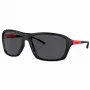 Okulary przeciwsłoneczne Arnette AN4329-275887 męskie, prostokątne, matowa czarna oprawka, szare szkła, 63 mm