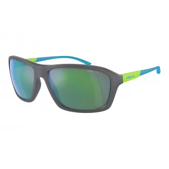 ARNETTE AN4329-28538N Okulary przeciwsłoneczne unisex, prostokątne, oprawka matowa czarna, soczewki ciemnoszare, 63/17/130 mm