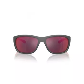ARNETTE AN4337-28706Q Męskie okulary przeciwsłoneczne prostokątne matowa czerń szare lustro 63mm