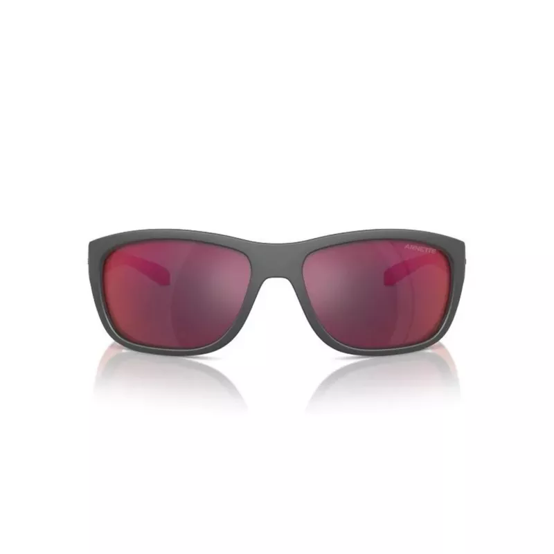 ARNETTE AN4337-28706Q Męskie okulary przeciwsłoneczne prostokątne matowa czerń szare lustro 63mm