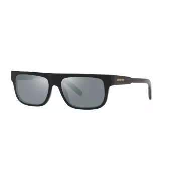 Okulary przeciwsłoneczne ARNETTE AN4278-12006G dla mężczyzn - matowa czarna oprawka z propionianu, szare lustrzane soczewki poliwęglanowe, szerokość soczewki 55 mm