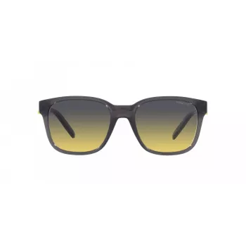 ARNETTE Unisex Okulary Przeciwsłoneczne AN432027862Q5 - Prostokątna Matowa Czarna Oprawka Propionowa z Polaryzacyjnymi Ciemnoszarymi Soczewkami Poliwęglanowymi - 55/19/145 mm