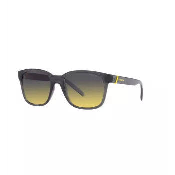 ARNETTE Unisex Okulary Przeciwsłoneczne AN432027862Q5 - Prostokątna Matowa Czarna Oprawka Propionowa z Polaryzacyjnymi Ciemnoszarymi Soczewkami Poliwęglanowymi - 55/19/145 mm