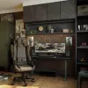 Arozzi Arena Large Gaming Desk – Forest Green (Adjustable Height, Microfiber Mouse Pad)