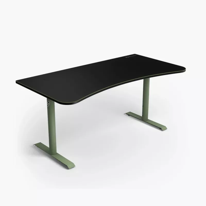 Arozzi Arena Large Gaming Desk – Forest Green (Adjustable Height, Microfiber Mouse Pad)