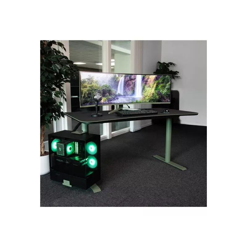 Arozzi Arena Medium ARENA-MEDIUM-FST biurko gamingowe, 140 × 75,5 cm, Forest Green