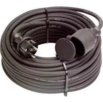 AS Schwabe 60382 Przedłużacz zasilający 5m Czarny H05VV-F 3G1.5 Schuko 16A 3500W VDE