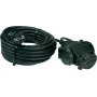 AS Schwabe 60456 10m H07RN-F 3G1.5mm² 3-drożny gumowy przedłużacz z wtyczką i gniazdem Schuko, IP44, czarny