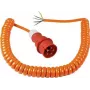 AS SCHWABE CEE kabel spiralny z wtyczką CEE i otwartym końcem (400V / 16A | IP44 | H07BQ-F 5G2.5 | 1m - 5m rozciągliwy) - Pomarańczowy 70432