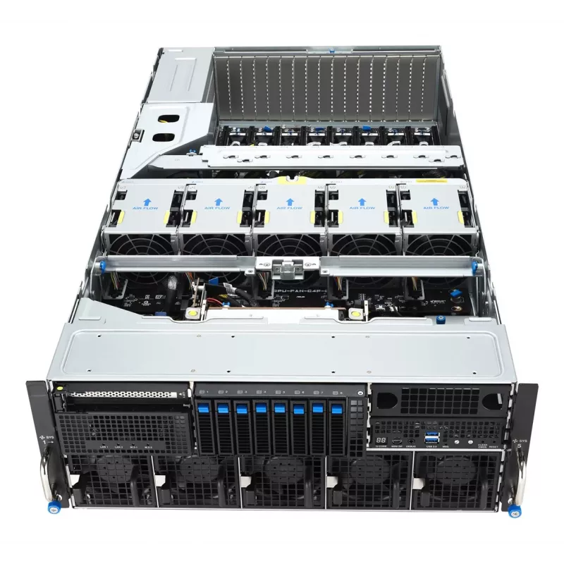 ASUS ESC8000A-E13X 4U Rack Server Platform AMD EPYC 9005 8xNVMe 2xM.2 2x10GbE 8xQSFP IPMI R3200W
