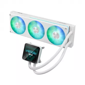 ASUS Prime LC II 360 ARGB LCD White Edition - 360mm AIO Liquid CPU Cooler z 3.5 inch LCD Display, 3x120mm ARGB Fans, Copper Base, dla AM4/AM5/LGA1700/LGA1851