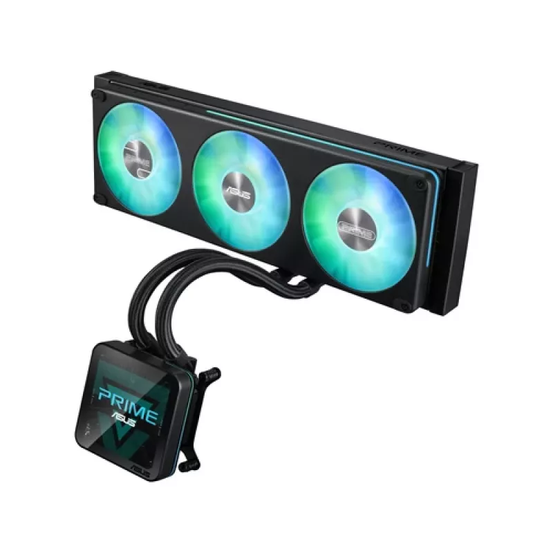 ASUS Prime SLC II 360 ARGB LCD AIO Chłodzenie cieczą CPU, Chłodnica 360 mm, 3 x 120 mm Wentylatory ARGB, LGA 1851/1700/1200/115x/AM5/AM4
