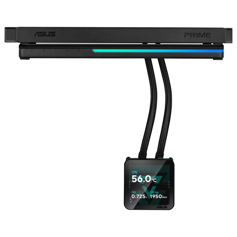 ASUS Prime SLC II 360 ARGB LCD AIO Chłodzenie cieczą CPU, Chłodnica 360 mm, 3 x 120 mm Wentylatory ARGB, LGA 1851/1700/1200/115x/AM5/AM4