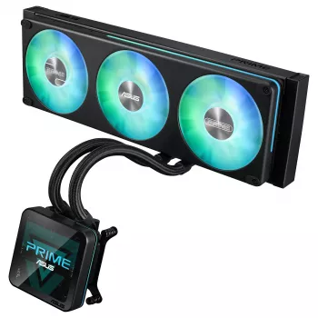 ASUS Prime SLC II 360 ARGB LCD AIO Chłodzenie cieczą CPU, Chłodnica 360 mm, 3 x 120 mm Wentylatory ARGB, LGA 1851/1700/1200/115x/AM5/AM4