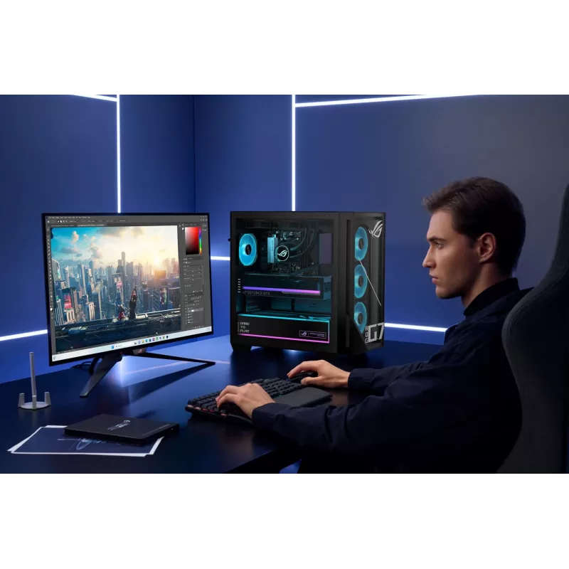 ASUS ROG G700 GM700TZ-R9800X283W Gaming Tower PC - AMD Ryzen 7 9800X3D, 32GB DDR5, 2TB SSD, Radeon RX 9070 XT, Windows 11 Home, czarny