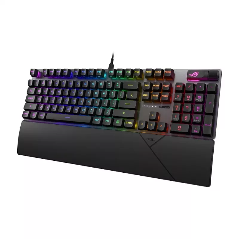 ASUS ROG Strix Scope II RX Gaming Keyboard, Full-Size, RGB, Wired, ROG RX Red Optical Switches, Black