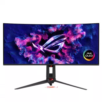 ASUS ROG Swift OLED PG34WCDN 34-calowy zakrzywiony monitor gamingowy, WQHD, 360Hz, QD-OLED, HDMI, DP, USB-C, USB Hub, Czarny