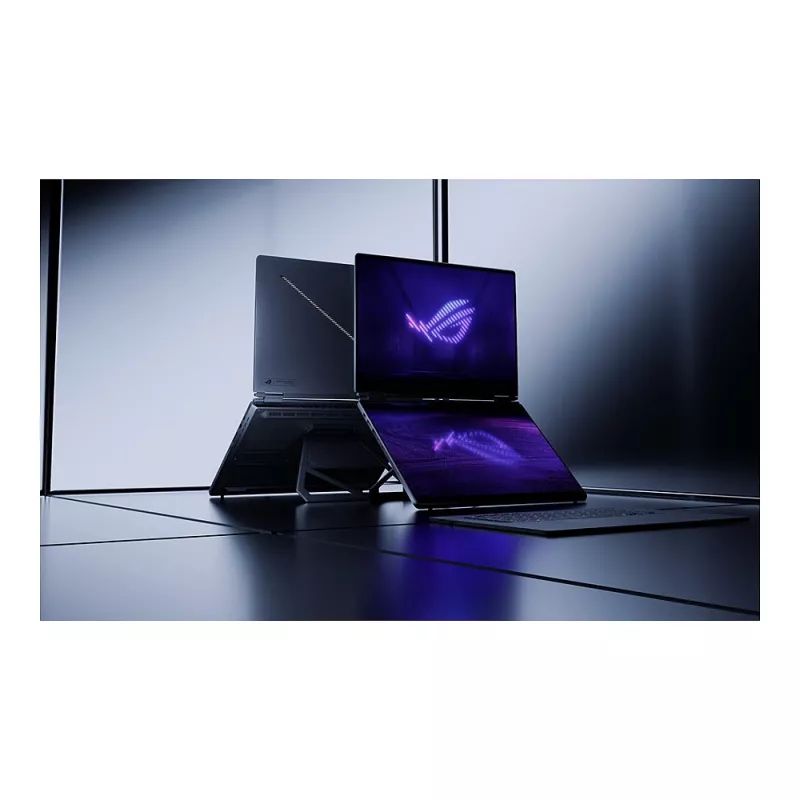 Laptop gamingowy ASUS ROG Zephyrus Duo GX651AX-SR004W, 16 cali 3K OLED dotykowy 120Hz, Intel Core Ultra 9 386H, 64GB LPDDR5x, 2TB SSD, GeForce RTX 5090 24GB, Windows 11 Home, niemiecka klawiatura QWERTZ