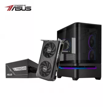 ASUS UWM 1 Zestaw obudowa/karta graficzna/zasilacz do gier (AP202 ARGB | RTX 5050 | PRIME 750W)