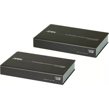 ATEN VE813A HDBaseT HDMI USB 2.0 RS-232 Ethernet Audio Extender Kit (Transmitter & Receiver) do 100 m, 4K@30Hz, HDCP 2.2, PoH, Metal