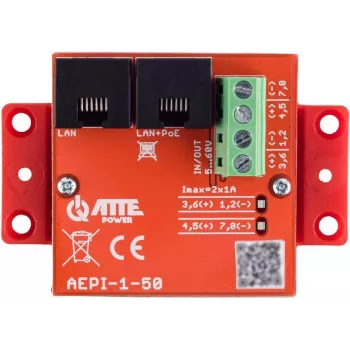ATTE AEPI-1-50 Pasywny adapter PoE 1-kanałowy 10/100/1000 Mbps Gigabit Ethernet