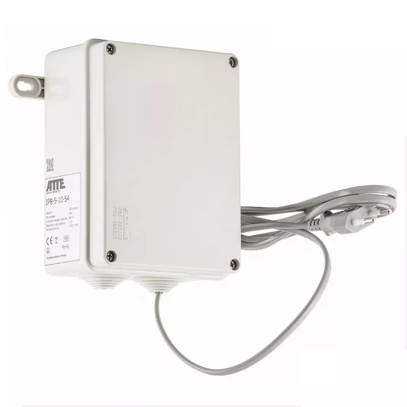 ATTE IPB-5-10A-S4 5-Portowy Niezarządzalny Przełącznik PoE+, 4 Porty PoE, Budżet 60W, 10/100 Mbps, Montaż na Biurko/Ścianę, Obudowa Metalowa
