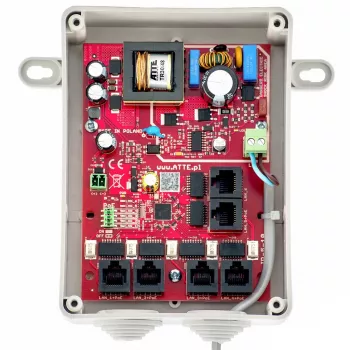 ATTE IPB-5-10A-S4 5-Portowy Niezarządzalny Przełącznik PoE+, 4 Porty PoE, Budżet 60W, 10/100 Mbps, Montaż na Biurko/Ścianę, Obudowa Metalowa