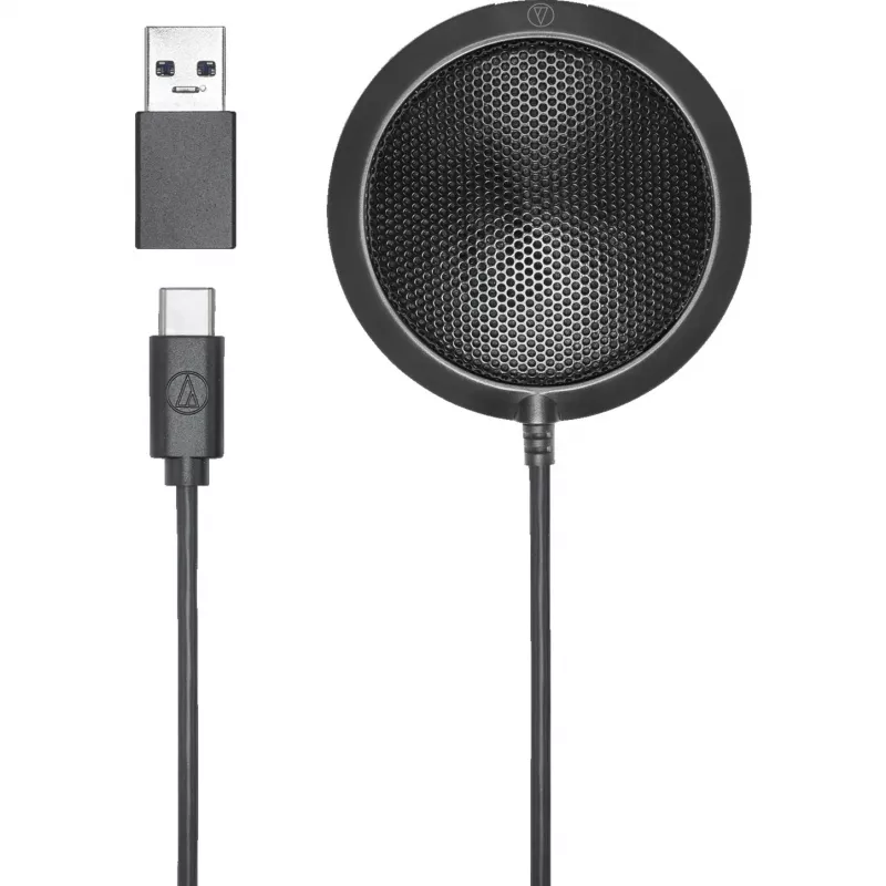 Audio-Technica ATR4697-USB Kondensatorowy mikrofon krawędziowy Czarny USB-C USB-A