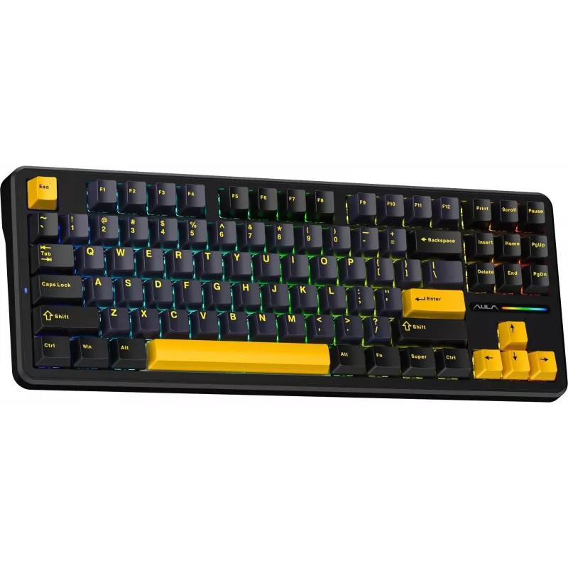 Klawiatura AULA Gasket F87 Thunder Black GrayWood RGB