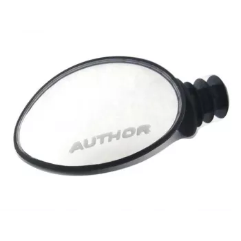 AUTHOR AM-70 Lusterko rowerowe 70 mm Wypukłe szerokokątne lusterko na końcówkę kierownicy do rowerów miejskich, MTB, szosowych - Czarny