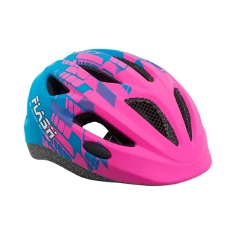 Author Flash Inmold X8 Kask rowerowy dziecięcy, różowo-niebieski, 47-51 cm, Dial-Fit, 10 otworów wentylacyjnych