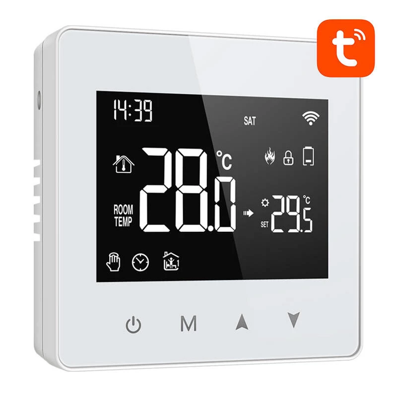 AVATTO WT198 WiFi Smart Thermostat z ekranem dotykowym LCD, współpracuje z Tuya Smart Life, Alexa, Google Assistant