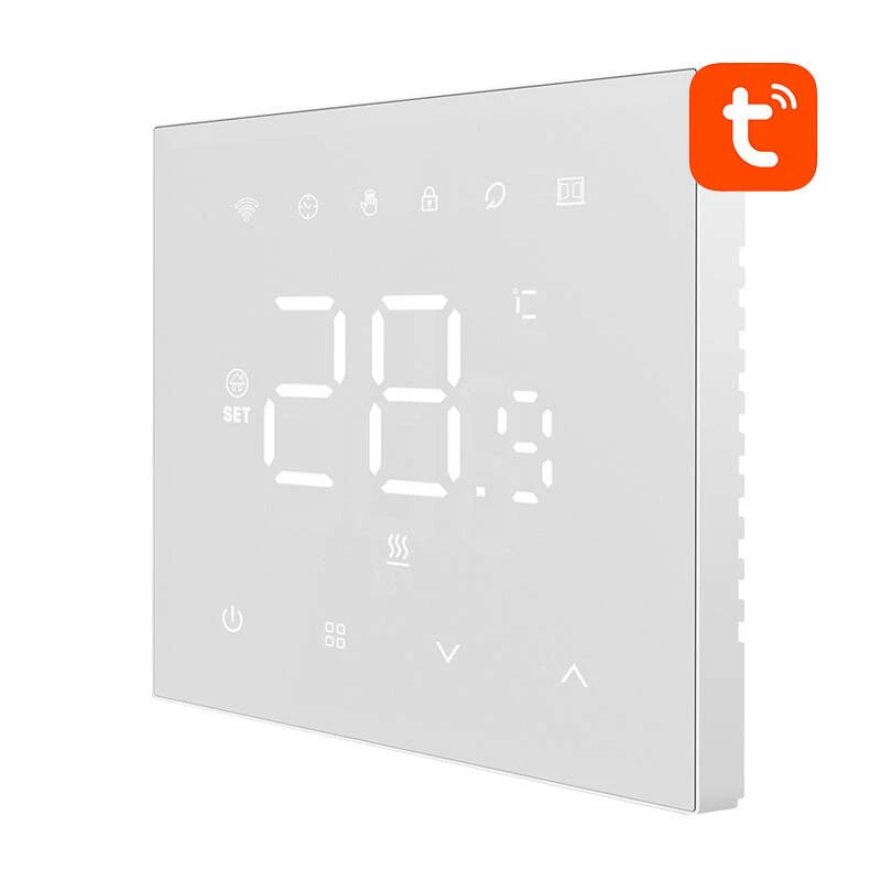 AVATTO WT410-16A-W Smart WiFi Termostat do Elektrycznego Ogrzewania Podłogowego, 16A, Biały