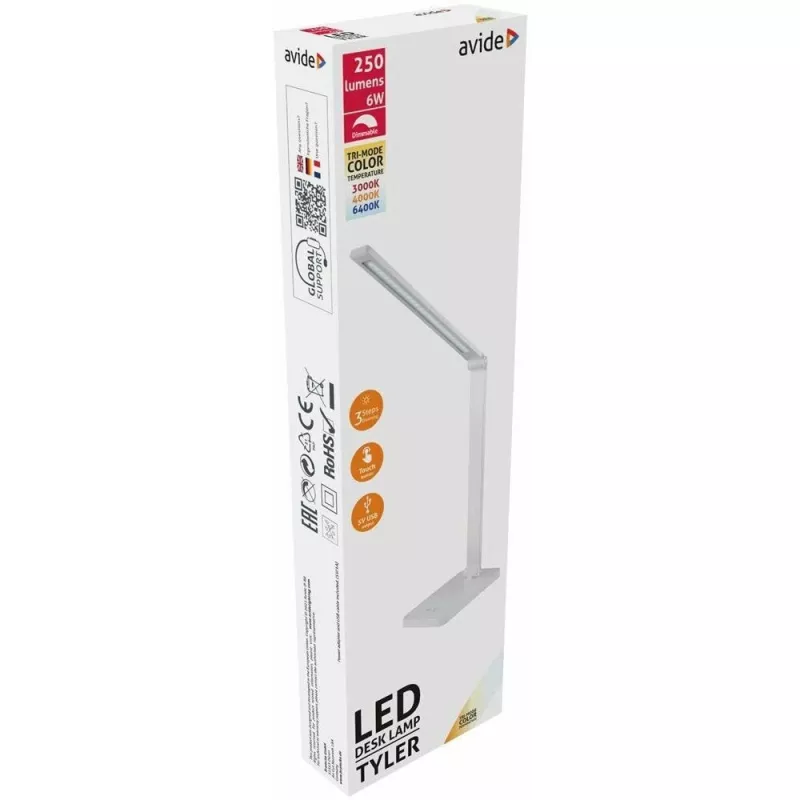 Lampa stołowa LED Avide Tyler Biała 6W 250lm