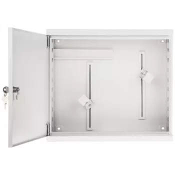 AWO-DVR-2 Stalowa obudowa ścienna do rejestratorów DVR/NVR, 430 x 380 x 115 mm, szara (RAL 7035), z zamkiem na klucz, IP20