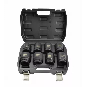Zestaw nasadek udarowych AWTOOLS Black Line 3/4 cala, 8-częściowy, 24-38 mm, krótkie, Cr-Mo