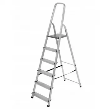 Drabina aluminiowa wolnostojąca AWTOOLS, 6 stopni, 125 kg
