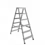 AWTOOLS AW23029 Aluminiowy składany stołek-drabina, 6 stopni, nośność 150 kg, EN 131, srebrny