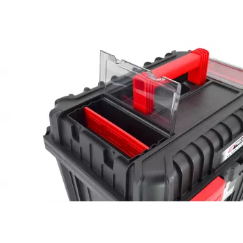 AWTOOLS AW30533BL 12-Compartment Tool Organizer Box with Transparent Lid, Black
