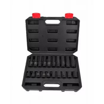 AWTOOLS AW38695BL 95-Częściowy Zestaw Nasadek z Chromowo-Wanadowej Stali z Grzechotkami 1/4 cala, 3/8 cala, 1/2 cala, Nasadki, Bity, Klucze i Walizka Formowana