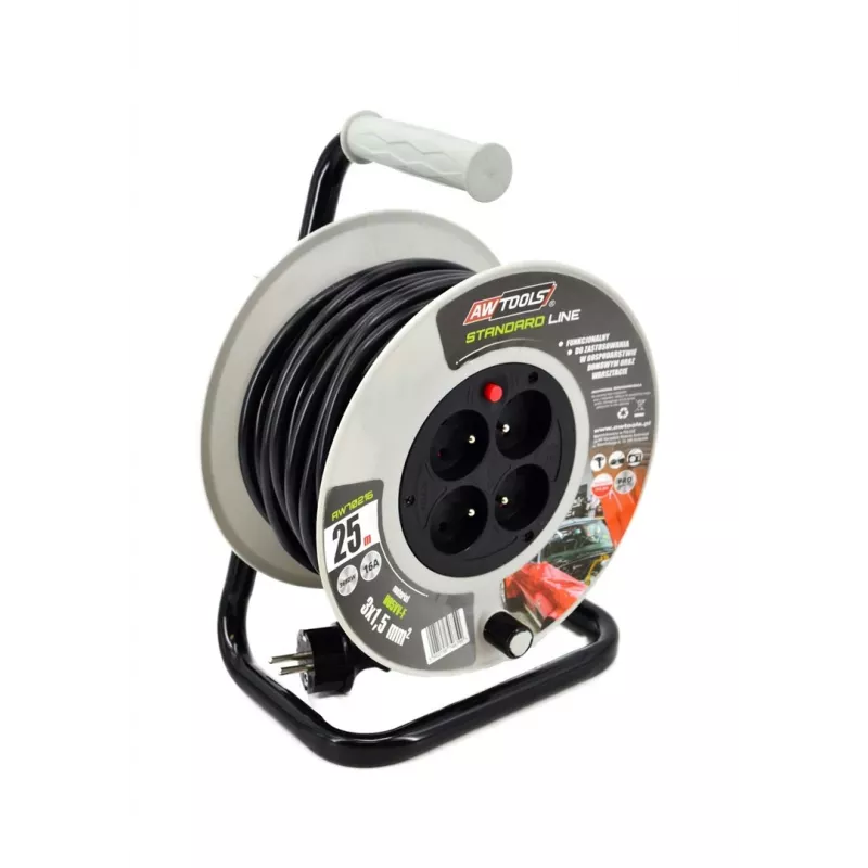 AWTOOLS AW70217 Przedłużacz 25m 4 gniazda IP44 3680W